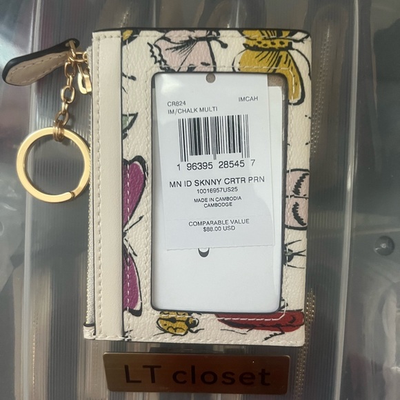 New COACH Mini Skinny ID Case w/Butterflies - Picture 6 of 6